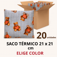 Saco térmico 21 x 21 cm - Cajas de 20 und. por color