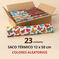 Saco térmico largo 12 x 50 cm - Caja de 23 und. colores aleatorios